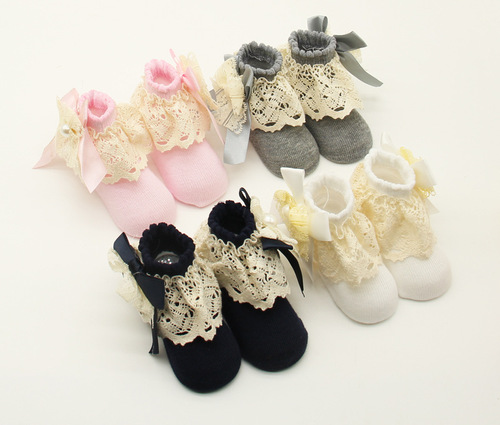 Baby Large Ruffle Socks Cotton Socks Sweat Absorbent Birthday Socks Festival Socks Baby Socks 0-12 Months