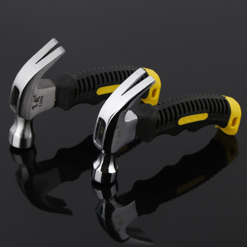 现货批发45#钢车载安全锤 防震迷你羊角锤 装修便携小羊角锤