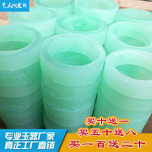 【浅绿色】现场加工毛胚 石英岩玉手镯玉石边角料手镯心热卖
