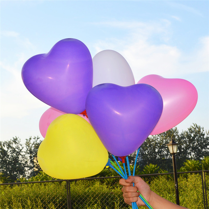 Simple Style Classic Style Heart Shape Solid Color Emulsion Party Carnival Balloons display picture 1