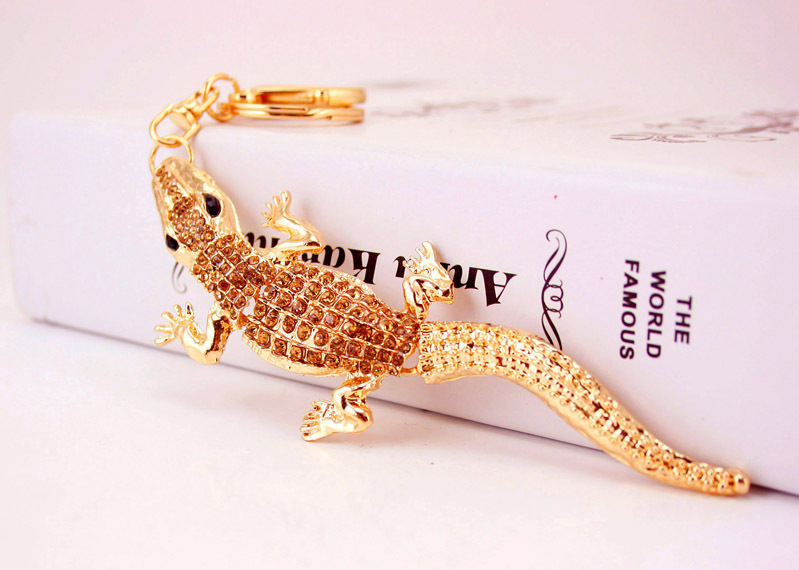 39g Weight Alloy, Metal Material Animal Pattern Unisex Gender  Alloy Alligator Car Keychain 2