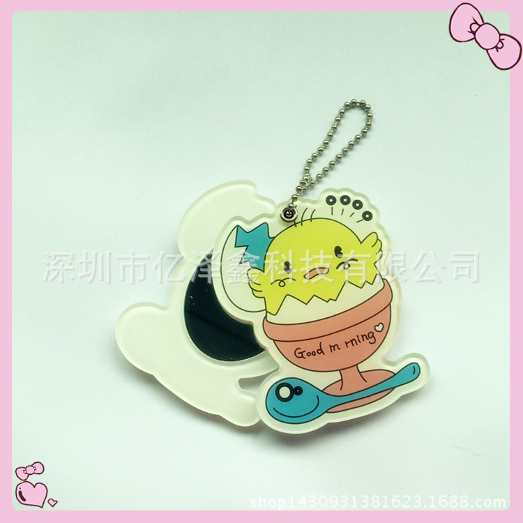 深圳厂家定制卡通动漫亚克力化妆镜便携旋转镜子礼品随身镜