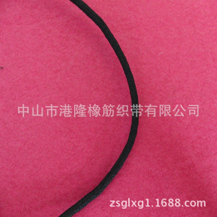 现货供应国产进口2.0MM2MM黑色橡筋绳松紧绳