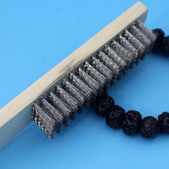 Wooden handle 6-row wire brush Wenwan wire brush wooden handle Rudraksha currency cleaning and decontamination