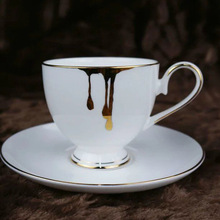 欧式酒店金边骨瓷咖啡杯碟家用陶瓷茶杯牛奶杯碟厂家跨境批发