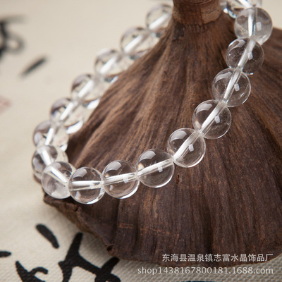 厂家批发 地摊货源仿白水晶佛珠玻璃女款手链批发天天特价小礼品|ru