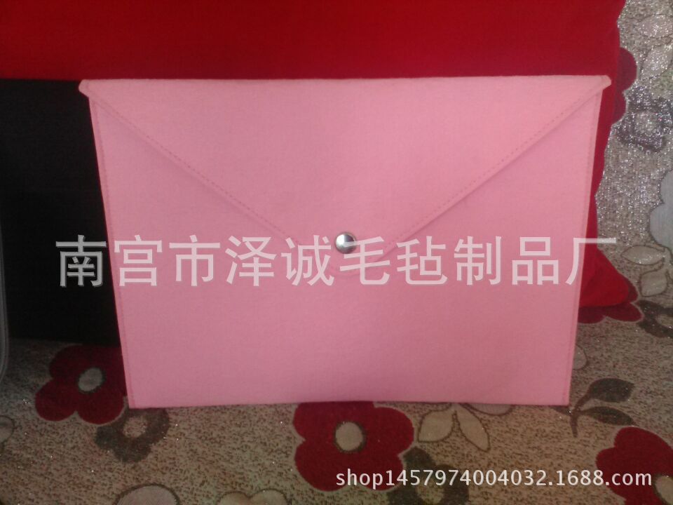 厂家专业定制 高档毛毡文件包 会议文件夹 加印logo