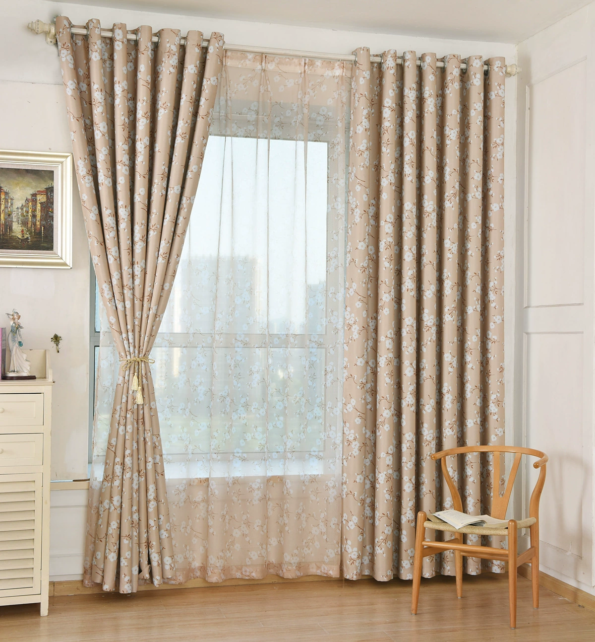 Черная шелковая шторы с принтом ткань curtains bed kapok гостиная спальня балкон занавес без разреза