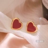 #79 Красное сердечко, 925 серебряный штифт
