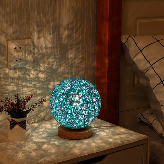 Hemp ball rattan light LED night light desk starry sky luminous atmosphere light children's gift usb table lamp bedroom