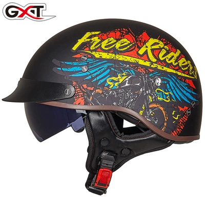 Motosiklet kaskı (dəbilqə) – Motorcycle Helmet, Men's Half Helmet - red-and-blue-madness-m