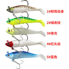 Wholesale Manufacturer T-tail Crazy Wave Lure Lead Soft Bait Gold Blood Groove Hook Sea Fishing Boat Fishing Bait Fishing Gear