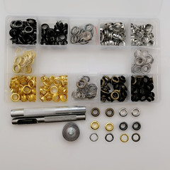 跨境直銷400#4色內徑6mm氣眼安裝工具雞眼鞋眼扣氣眼套裝