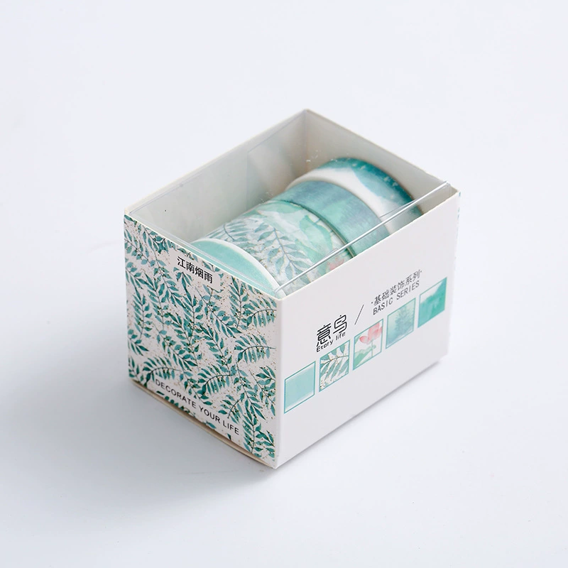 Decoration Washi Tape Set (ETORI) 10-Pattern Creative Paper Tape Box, 5-Volume Basic Series