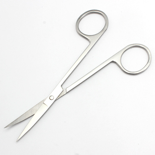 Stainless steel eyebrow scissors, long A scissors, 11.6cm, all steel elbow scissors, double eyelid sticker beauty scissors