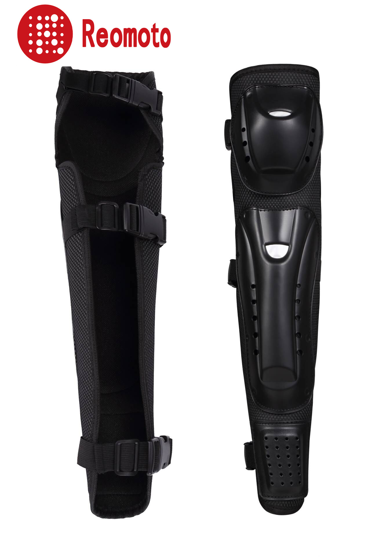 Bienes genuinos motocicleta cross-country carreras de protección de la pierna sitio construcción de protección de la rodilla almohadilla resistente a la gota Knight rodillera larga 52cm