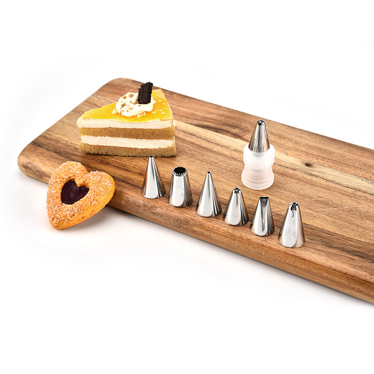 厂家直供23头裱花嘴套装蛋糕描边不锈钢裱花嘴带转换头插卡装