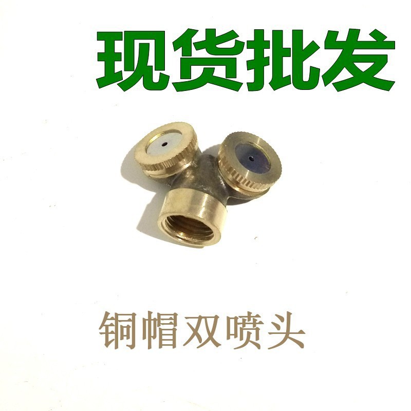 全铜两分喷雾器雾化单孔除尘微喷化水细雾降温打药双喷头