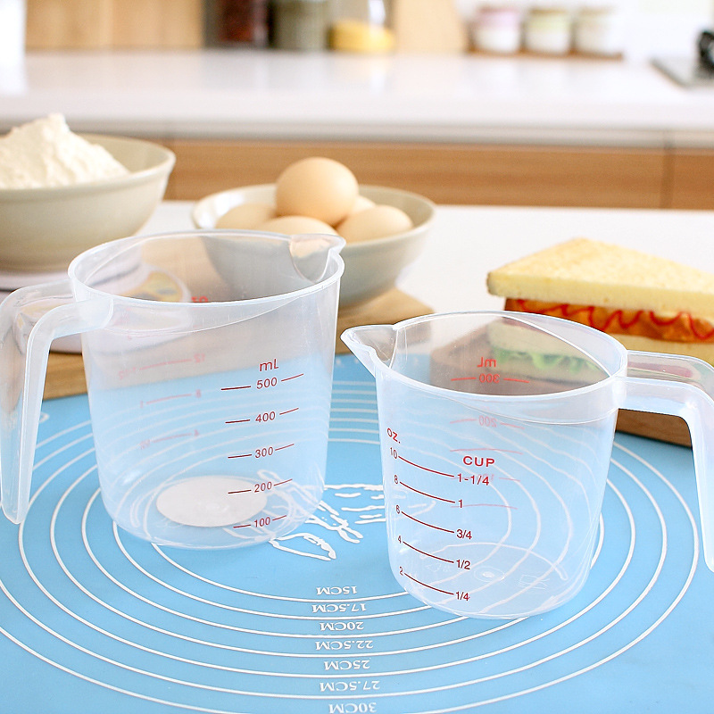 实用烘焙工具塑料量杯厨房透明量杯带刻度溶液杯厨房工具
