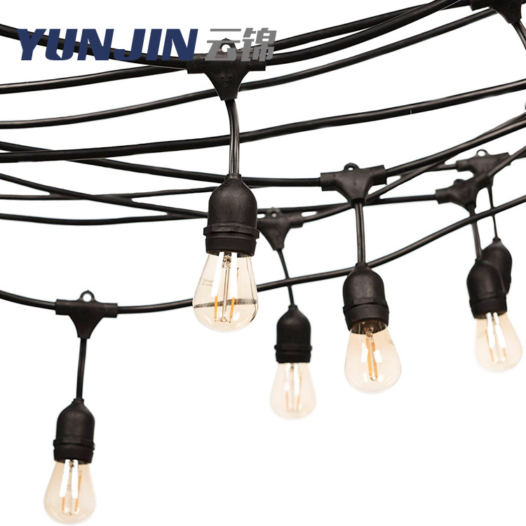 厂家批发爆款s14户外装饰照明美式欧规延长线种植养殖灯串电线|ru