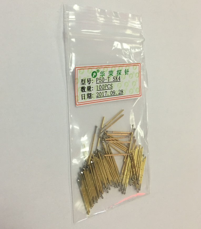 华荣探针 0.9（0#）顶针 导电弹簧针 P50-T PA50-T2 凿形 镀镍