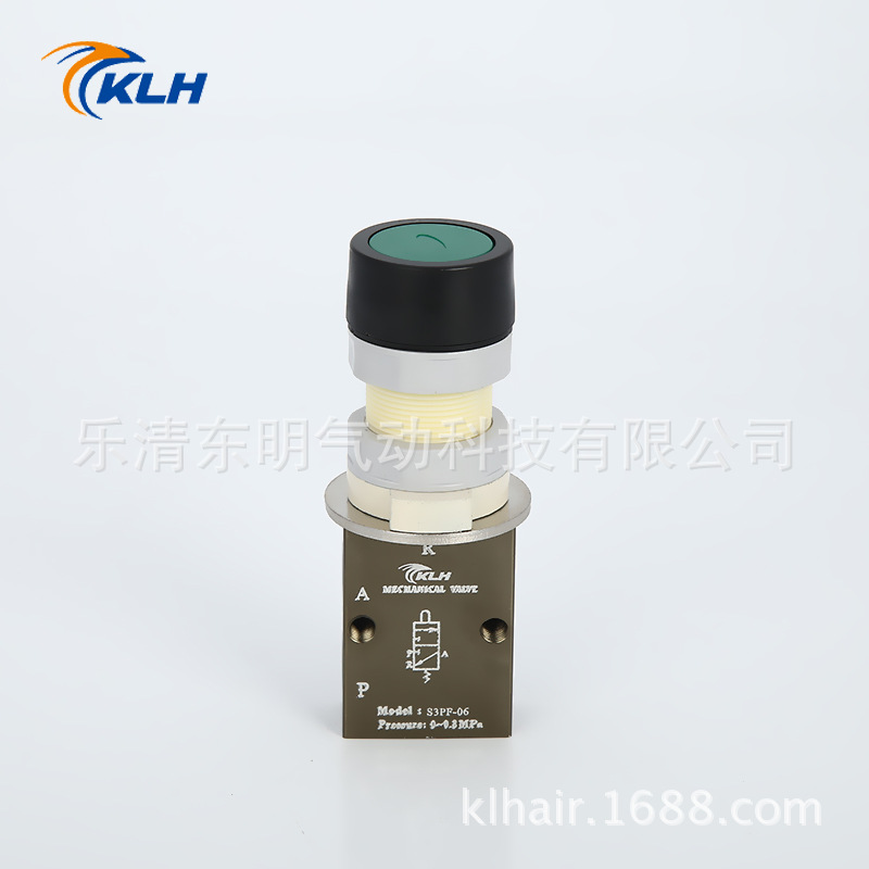 热卖推荐 绿色平头按钮 S3PF-06按钮机械阀 二位三通 手动阀