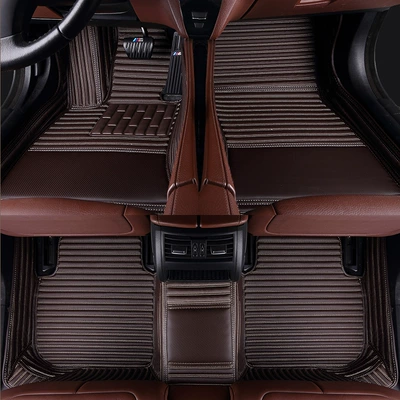 Car standard foot pads are suitable for Hongqi HS5 HS3 HS7 h7 H5 L5 silk ring foot pads (Modelə uyğun ayaqaltı) - single-layer-fashion-coffee-color-single-layer