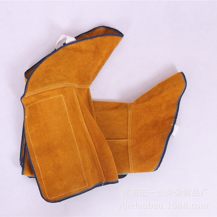 全牛皮护足 系绳护脚电焊作业防护护脚 耐磨隔热防火花飞溅脚盖