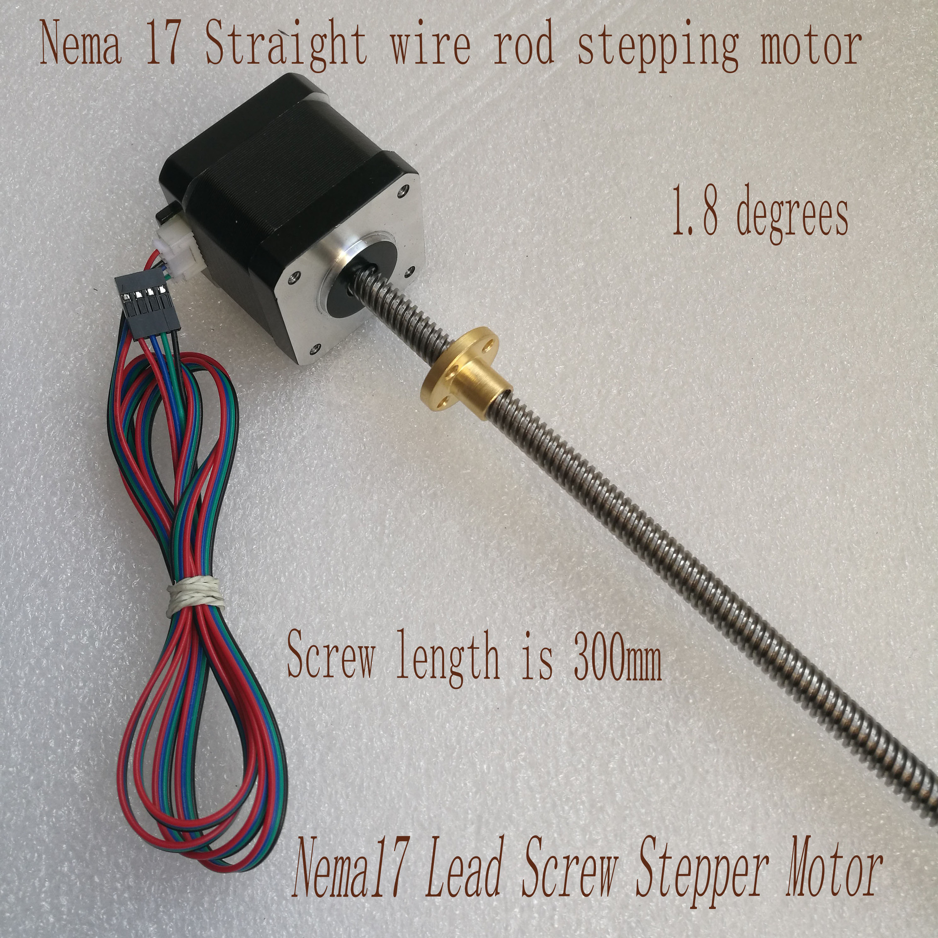 42直线丝杆步进电进 40mm 0.45Nm T8丝杆电机 3D打印机 丝杆300mm