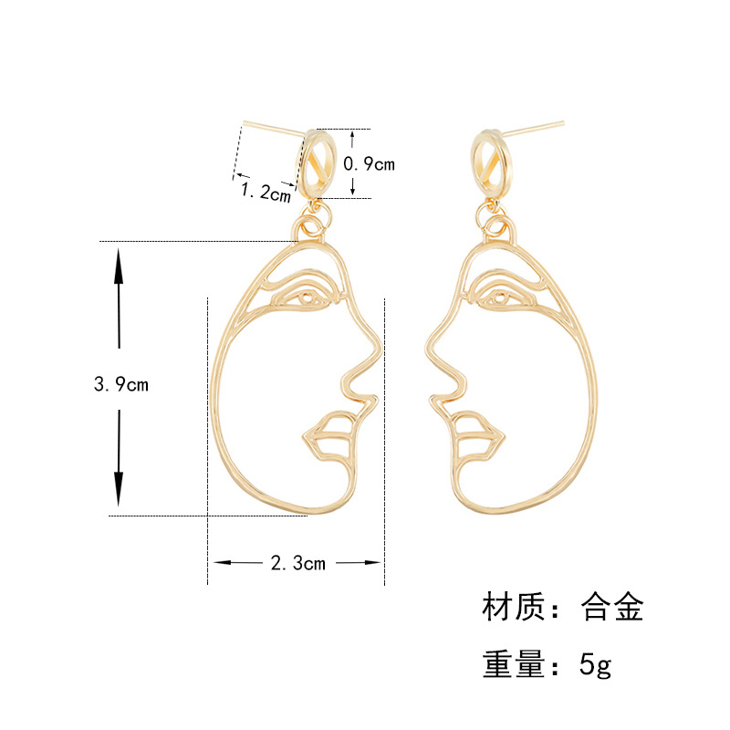 European And American Hot Earrings Personalized Face Mask Earrings Facial Makeup Earrings Exaggerated Punk Female Earrings Ear Studs Earrings display picture 15