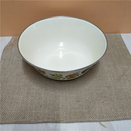 Old-fashioned enamel mixing bowl enamel salad bowl enamel bowl instant noodle bowl Ajiao bowl soup enamel bowl enamel rimmed bowl