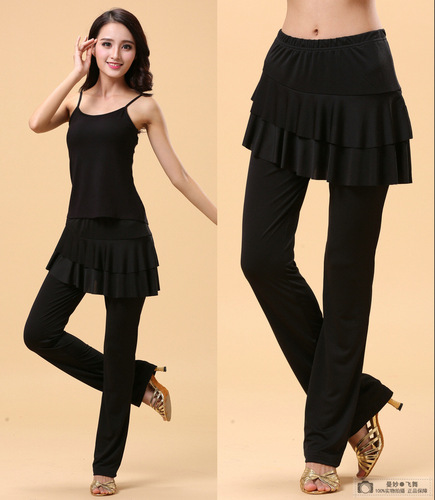 Square dance clothing new style suit middle-aged and elderly dance suspenders bottoming shirt pants suit dance clothes dance clothes for women