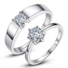 Silver accessory, zirconium for beloved, wedding ring, suitable for import, European style, Korean style