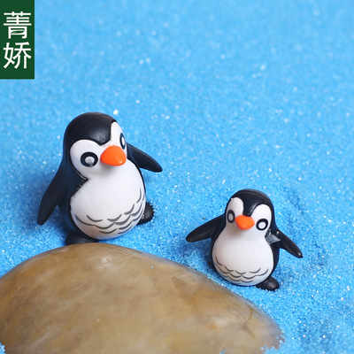 菁嬌 憨厚小企鵝裝飾素材 微景觀仿真動物小擺件 多肉景觀道具