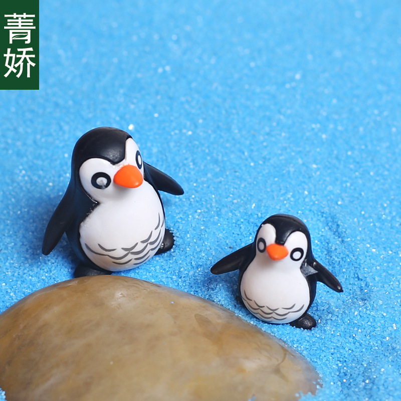 菁嬌 憨厚小企鵝裝飾素材 微景觀仿真動物小擺件 多肉景觀道具