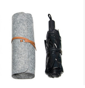绑带式毛毡雨伞收纳袋 毛毡雨伞套吸水三折伞收纳袋