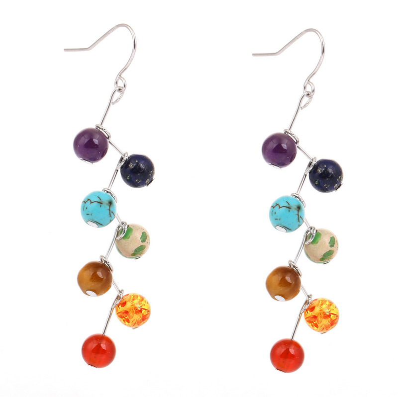 Ethnic Style Geometric Alloy Stone Plating Women's Drop Earrings display picture 1