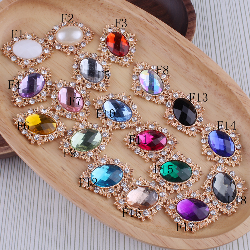 Retro oval acrylic rhinestone buckle diy...