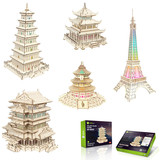 Парижская башня деревянная лазерная резьба 3D -симуляционное здание