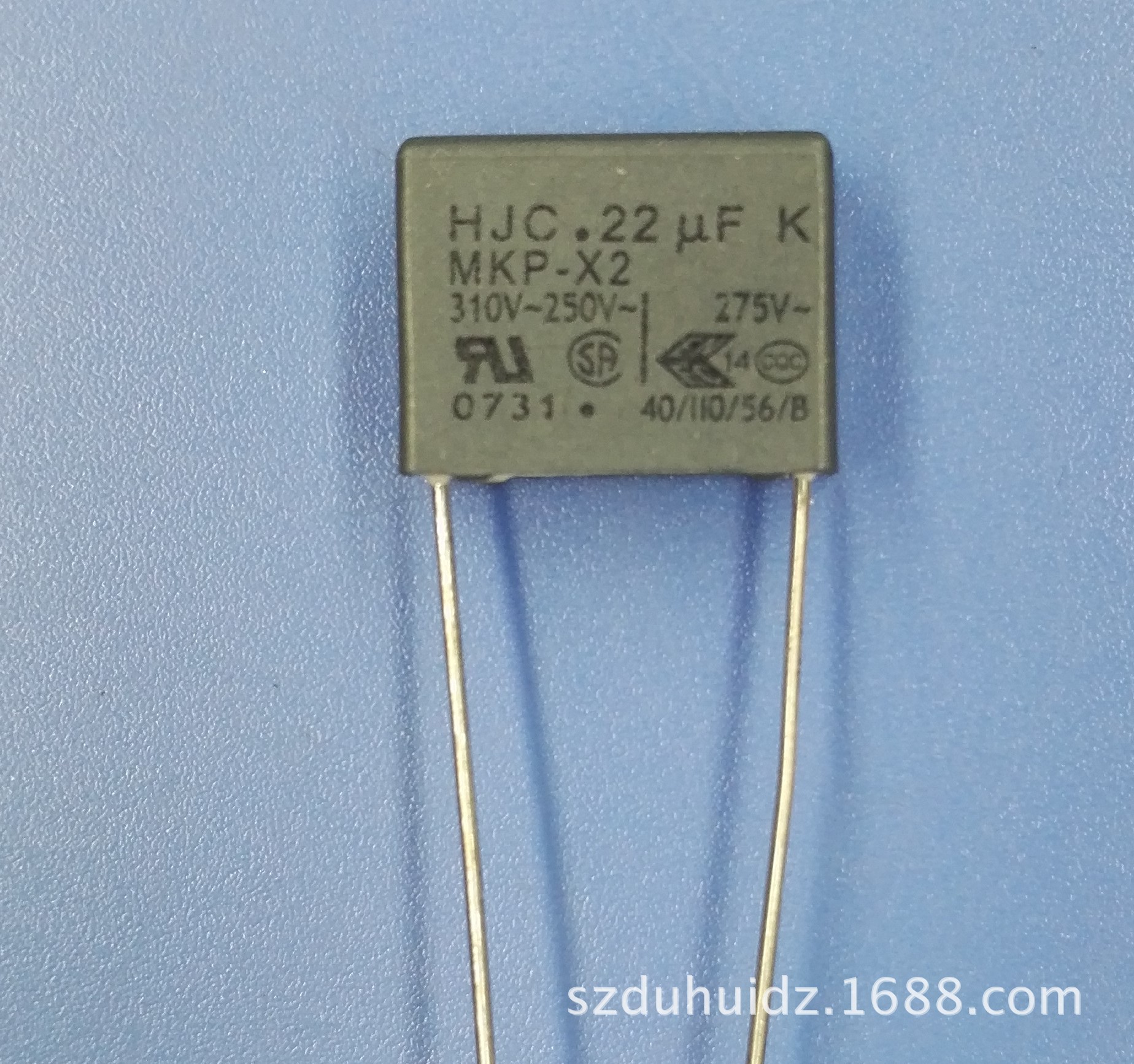 HJC安规电容MKP-X2 224 275~310VAC 0.22uF 脚距P10mm-阿里巴巴