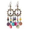 Ethnic retro earrings solar-powered, accessory, ethnic style, wholesale