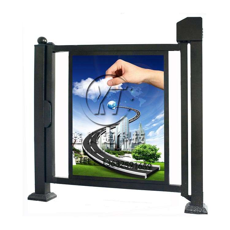 小区智能人脸识别广告门摆闸刷卡门禁系统鑫翼通道闸双向开门闸机