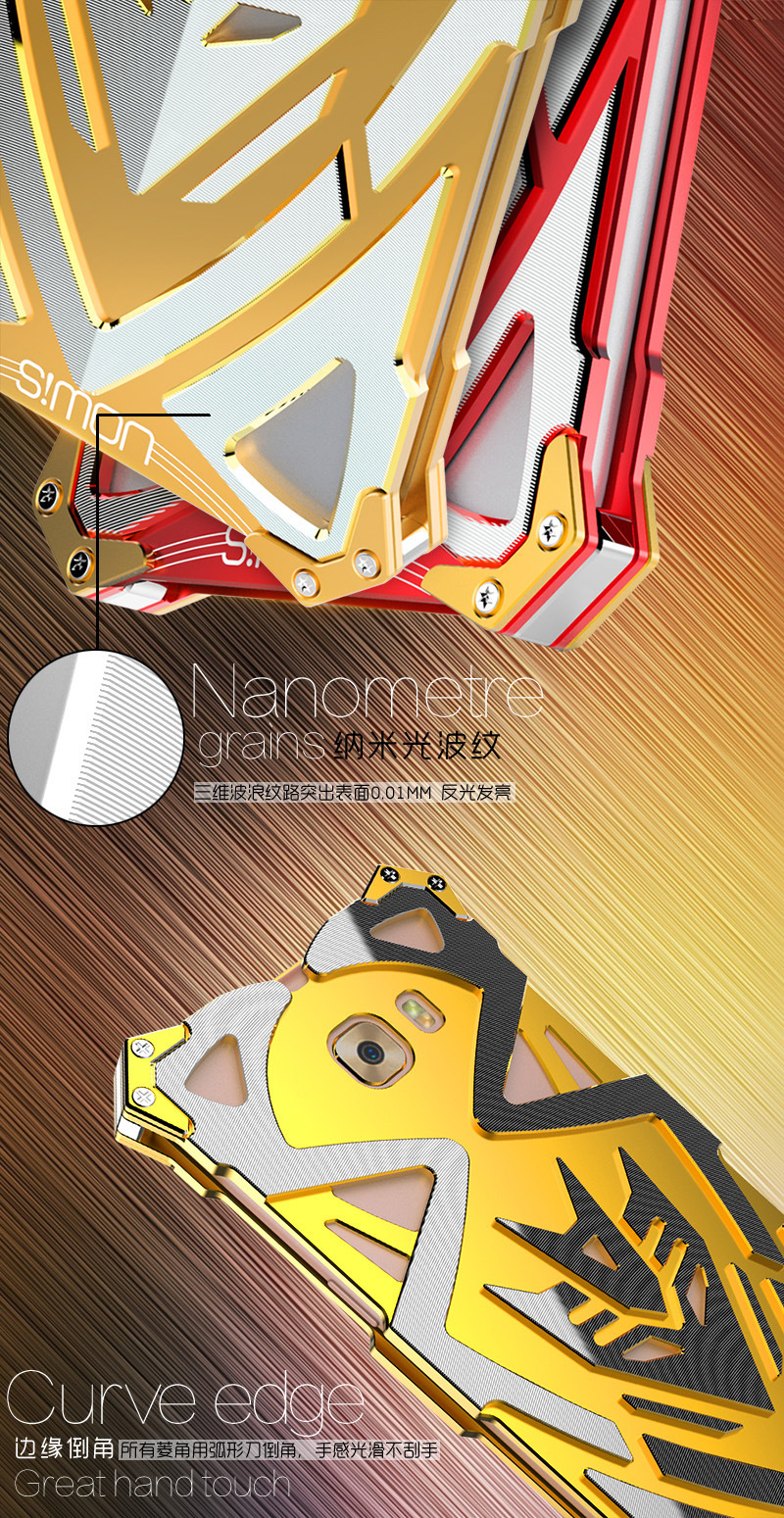 SIMON THOR Ⅱ Aviation Aluminum Alloy Shockproof Armor Metal Case Cover for Samsung Galaxy C9 Pro C9000