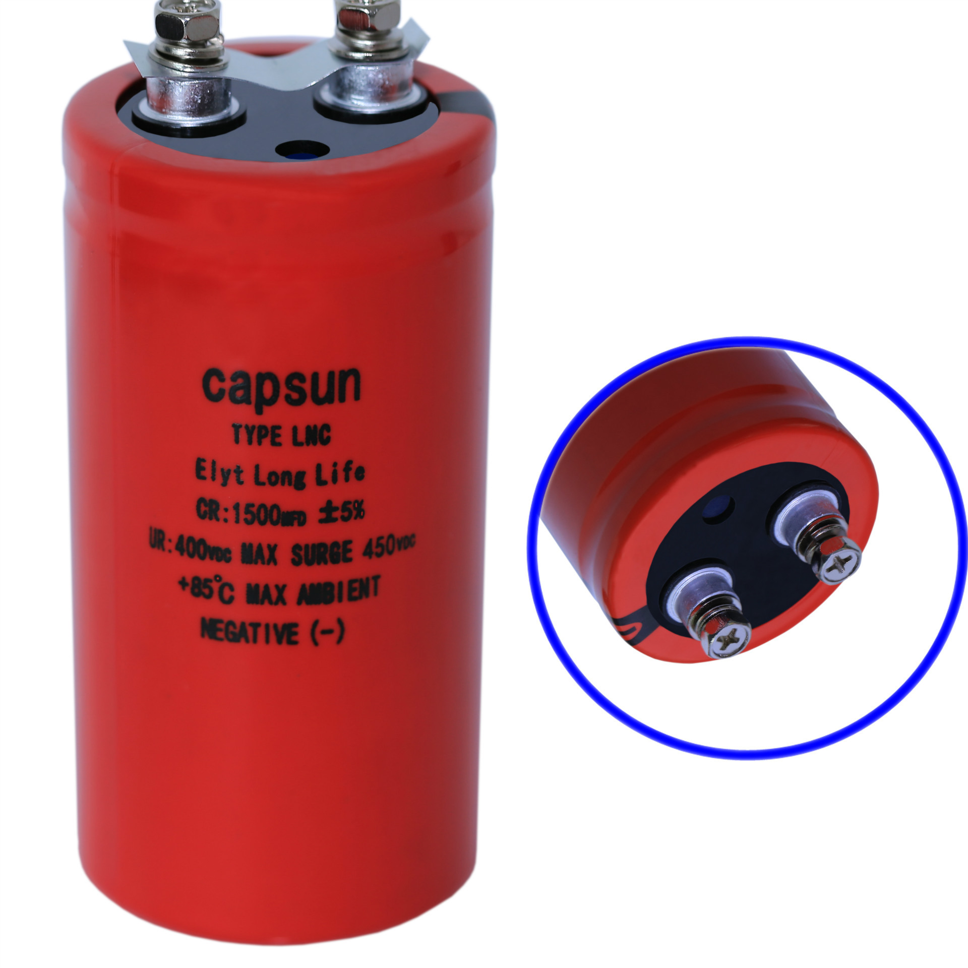 专业电容大容量铝电解电容器1400UF400V  红色黑字 可做双头螺栓