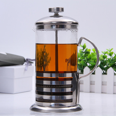 Cross border Amazon Stainless steel Coffee pot French Chong teapot Stainless steel tea 350ML wholesale