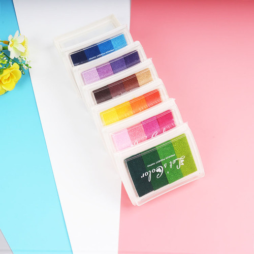 Cute colorful finger stamp pad, seal, partner, children's graffiti painting, wedding sign, concave waist stamp pad, gradient color