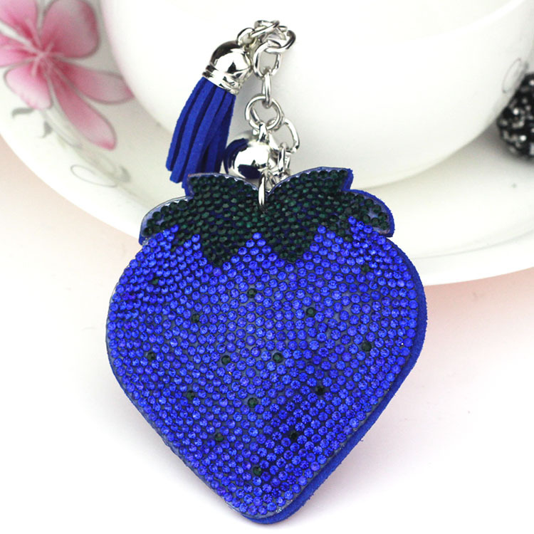 35g Weight Keychain Classification 1 Piece Quantity Daily Occasion Flannel Material Fruit, Strawberry Pattern Women's Gender Diamond Design Glam, Cute Style 1 Piece Glam Cute Fruit Strawberry Flannel Diamond Women's Keychain 5