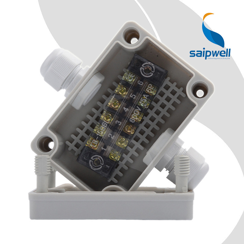 赛普厂家一进一出分线盒 65*95*55灯具穿线盒 室外防水端子过线盒