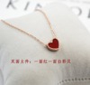 Golden necklace, pendant heart-shaped heart shaped, accessory, pink gold, Japanese and Korean, simple and elegant design