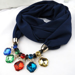 Ожерелье, аксессуар, шифоновый женский шарф, для отдыха, этнический стиль, новая коллекция